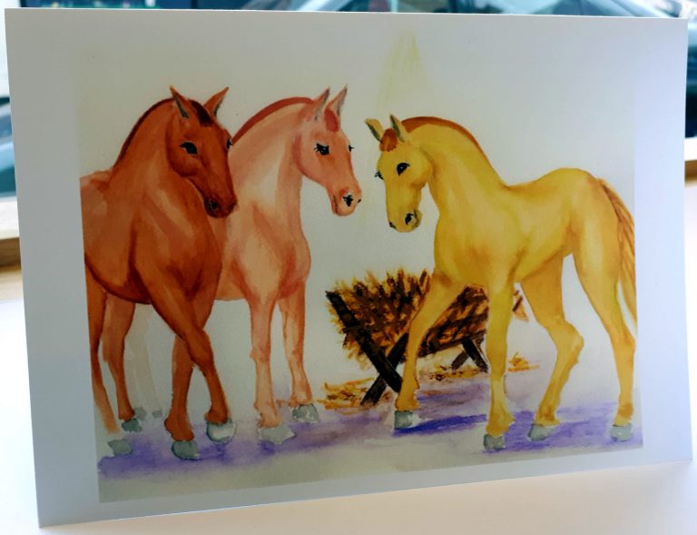 Christmas Card Horses Smaller Phillips Print